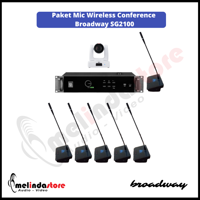Mic Wireless Conference Broadway SG2100 - 6 Mic + Camera PTZ